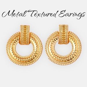 Textured Round drop earings
